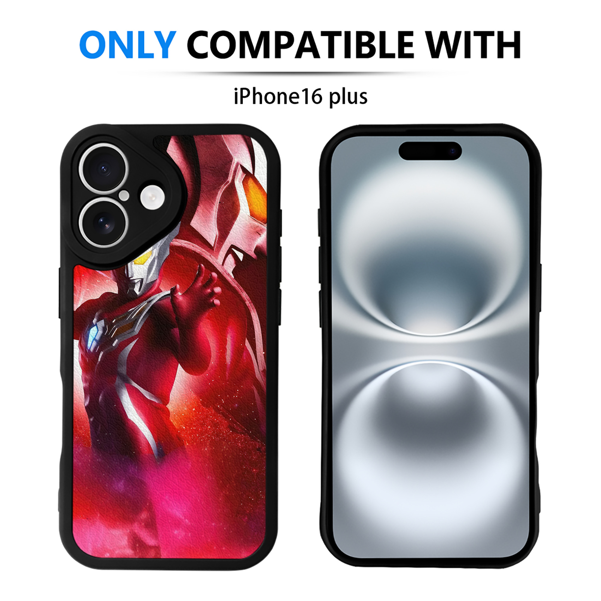 （画像用） ウルトラマン Ultraman 【iPhone 16シリーズ対応】シリコンスマホケース（レザー調） 材質：シリコン